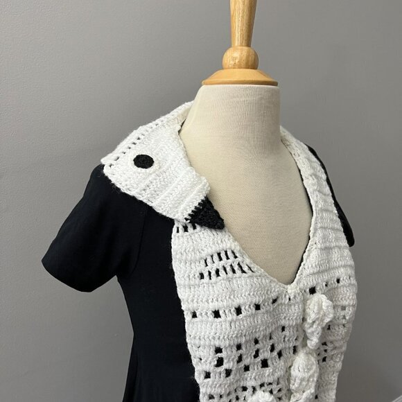 Crochet Swan Unique Quirky Black Dress Sz Small - Picture 12 of 12